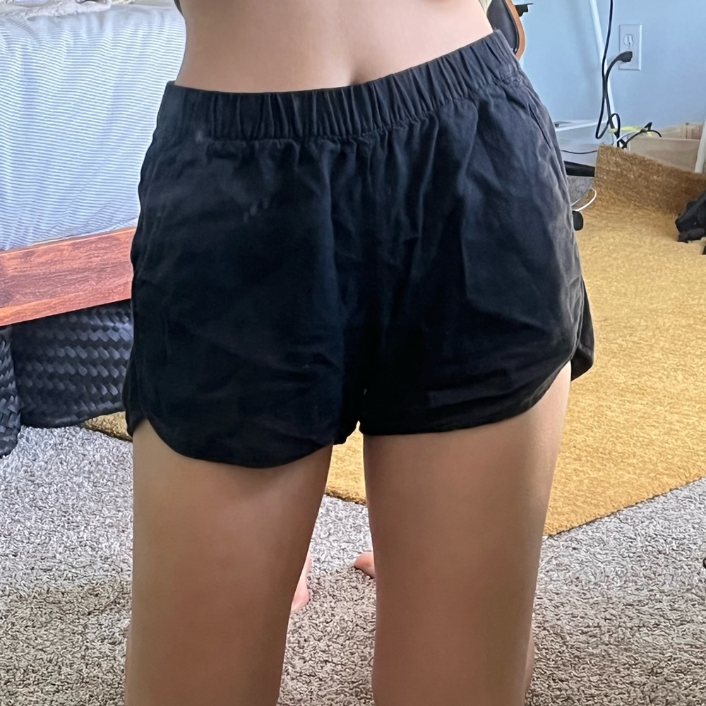 Black Linen Shorts